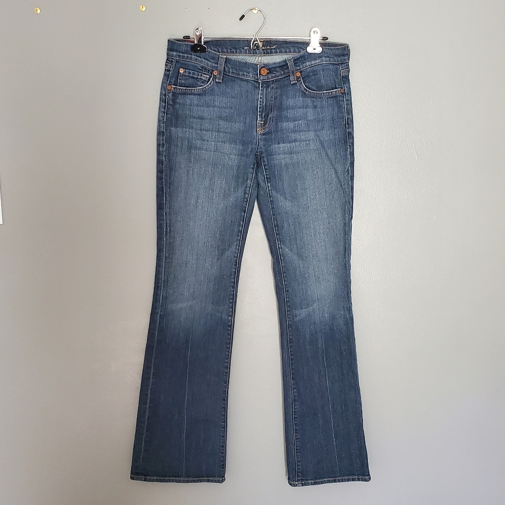 7 for all Mankind Boot Cut Womens Jeans in Blue Size 30